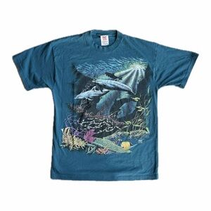 Vintage 1994 Stand Out Ocean Life Dolphins Single Stitch Graphic Tee — Size XL